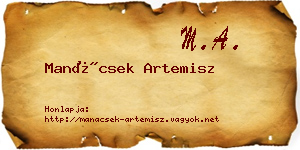 Manácsek Artemisz névjegykártya